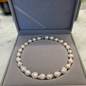 Huge baroque genuine cultured pearl necklace